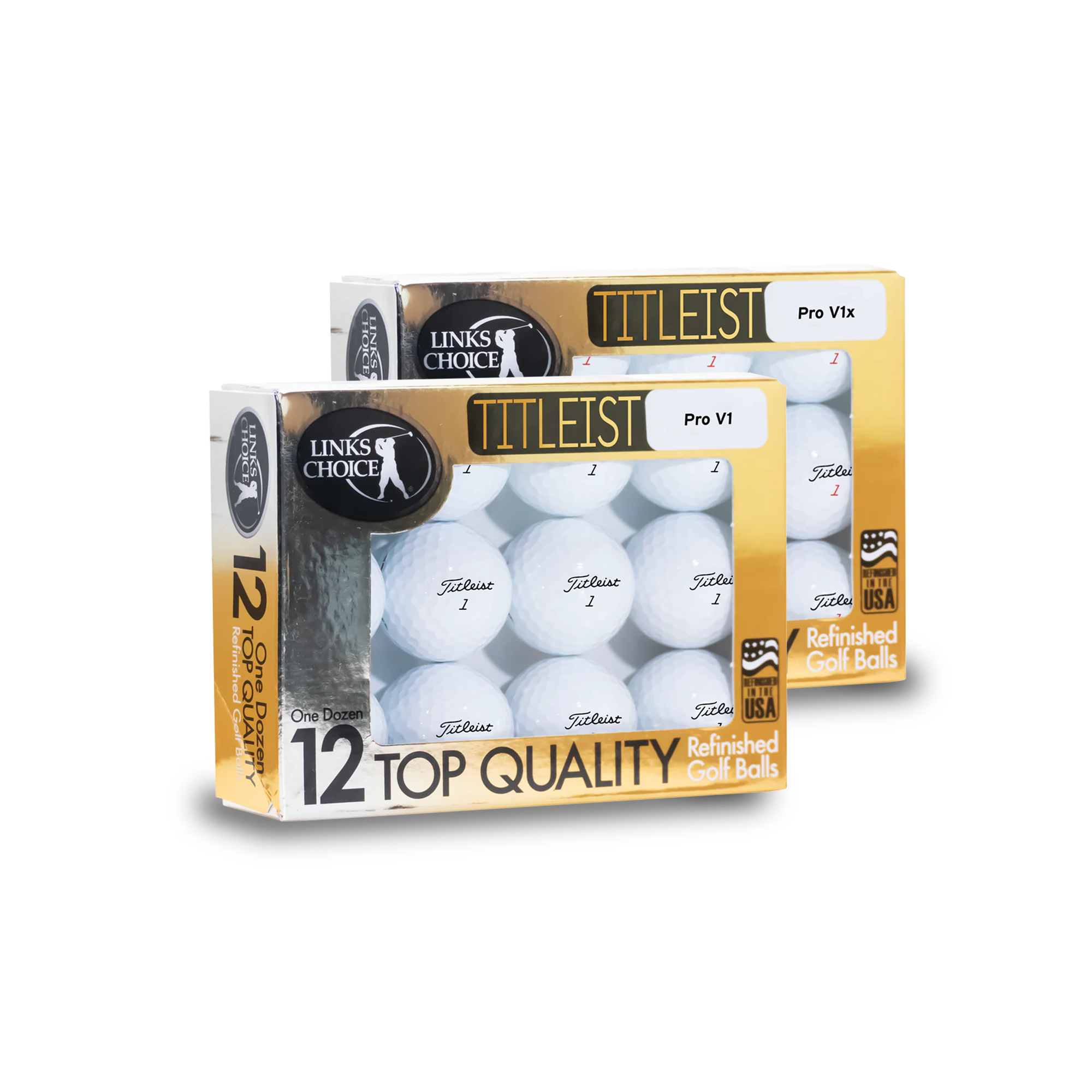 Gold Foil Titleist ProV1/ProV1x Refinished (Newer Models)