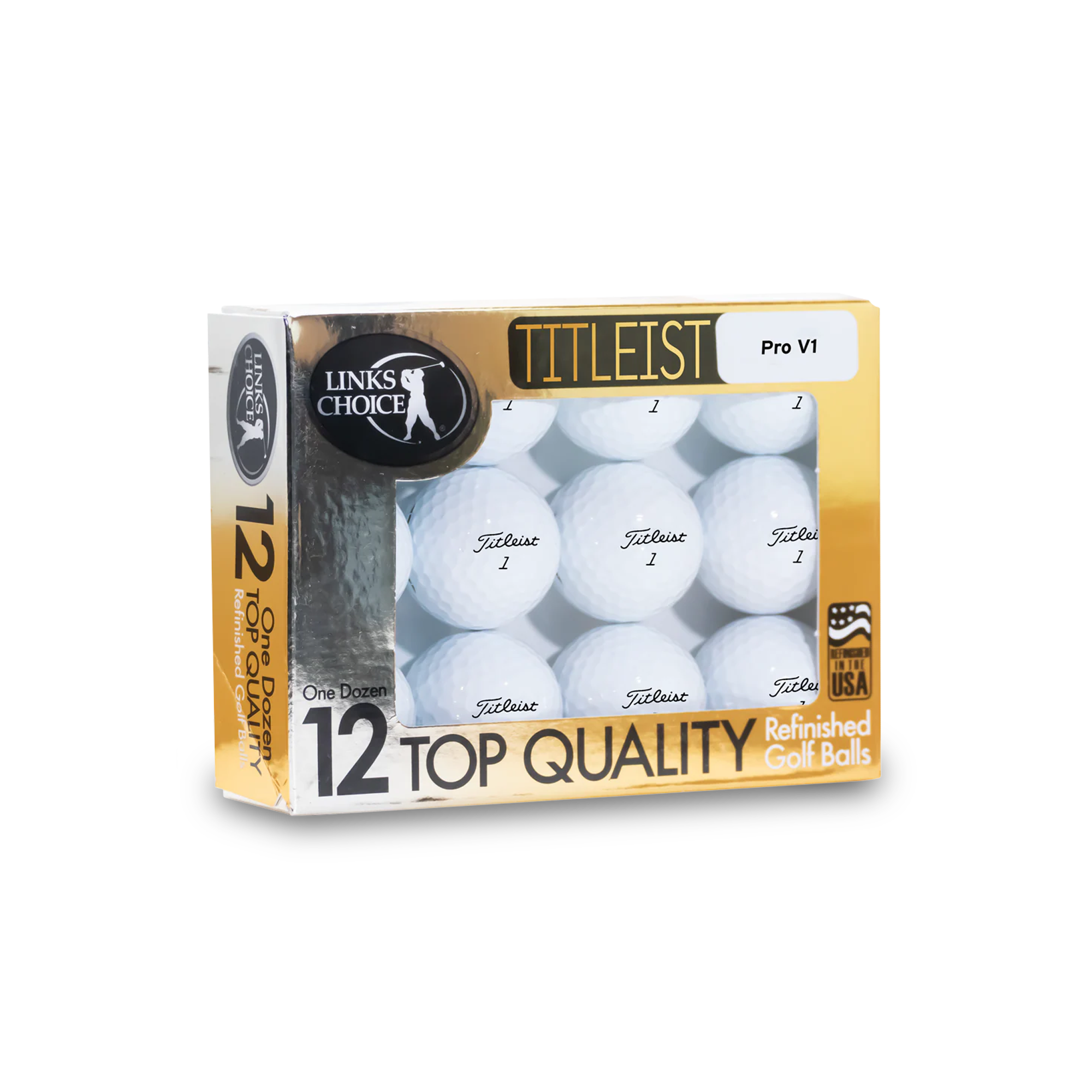 Gold Foil Titleist ProV1/ProV1x Refinished (Newer Models)