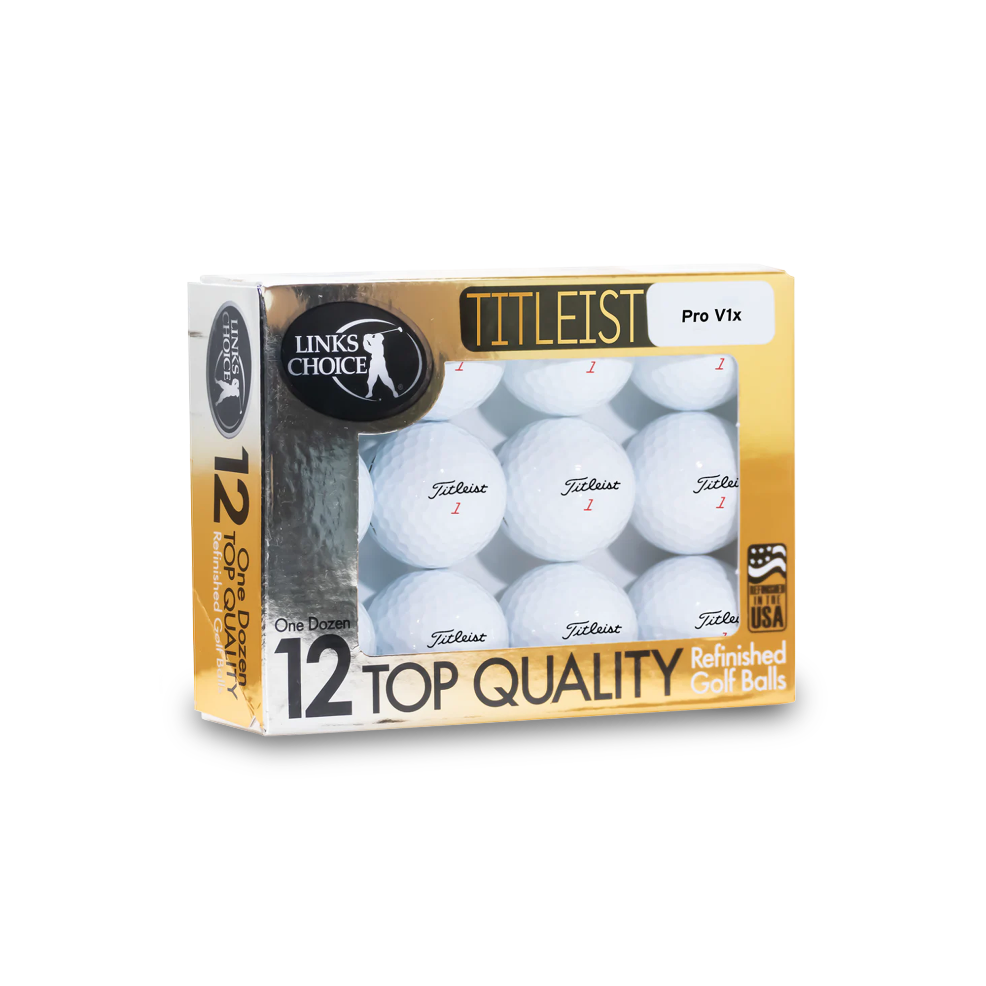 Gold Foil Titleist ProV1/ProV1x Refinished (Newer Models)